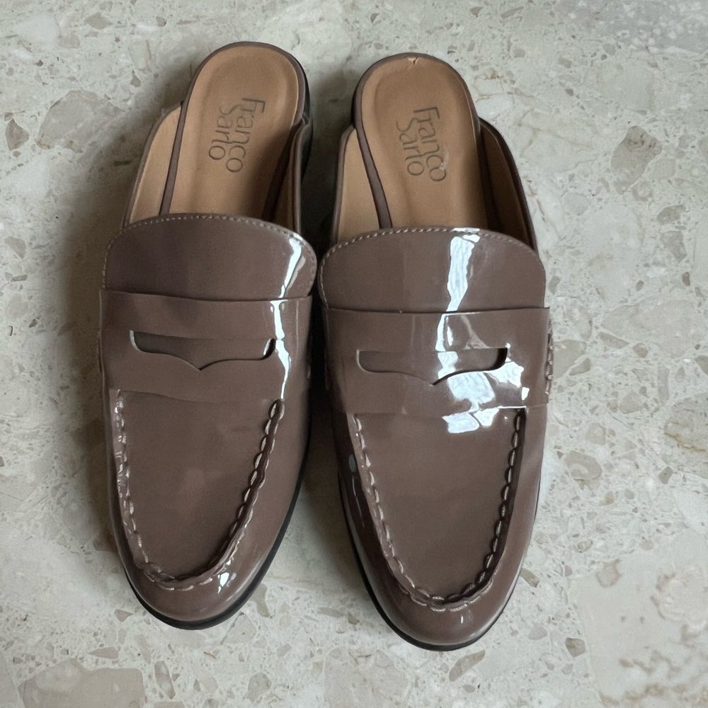 Franco Sarto Women's Tan Patent Loafers
